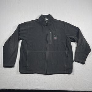 Spyder Jacket Mens XL Black Full Zip Fleece Outdoor Winter Warm Polyester Warm‎